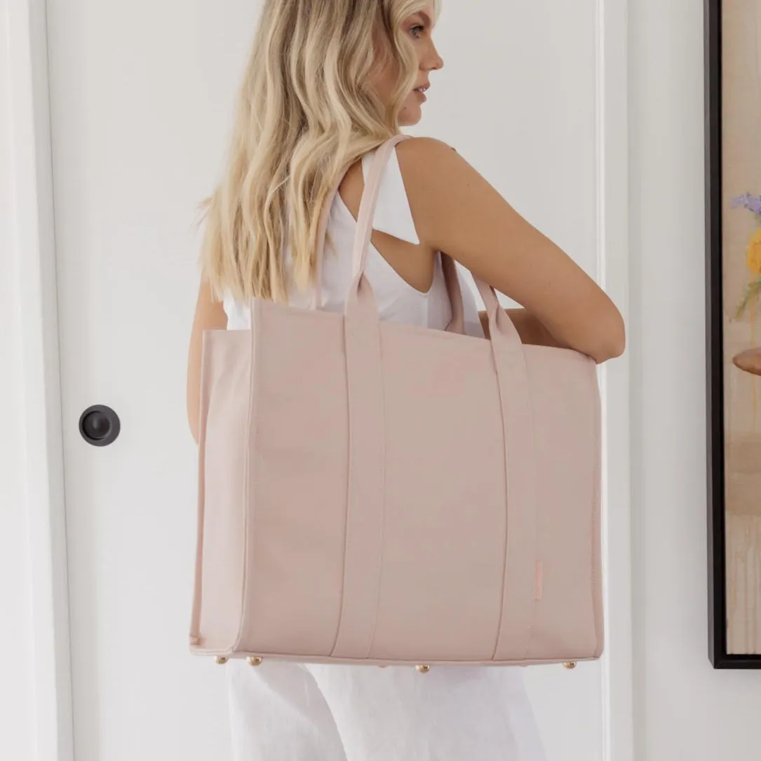 Large Bon Vivant Structured Tote Bag -- Milk Tea