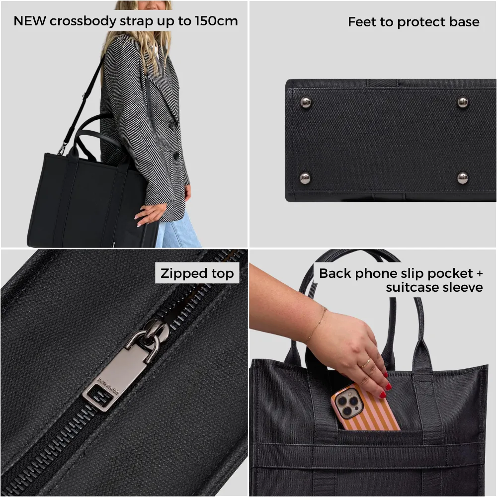 Large Bon Vivant Structured Tote Bag -- Milk Tea