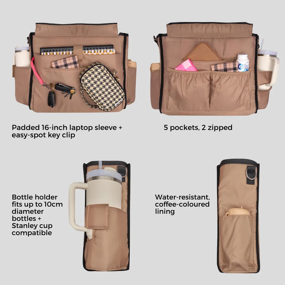 Large Bon Vivant Structured Tote Bag -- Milk Tea