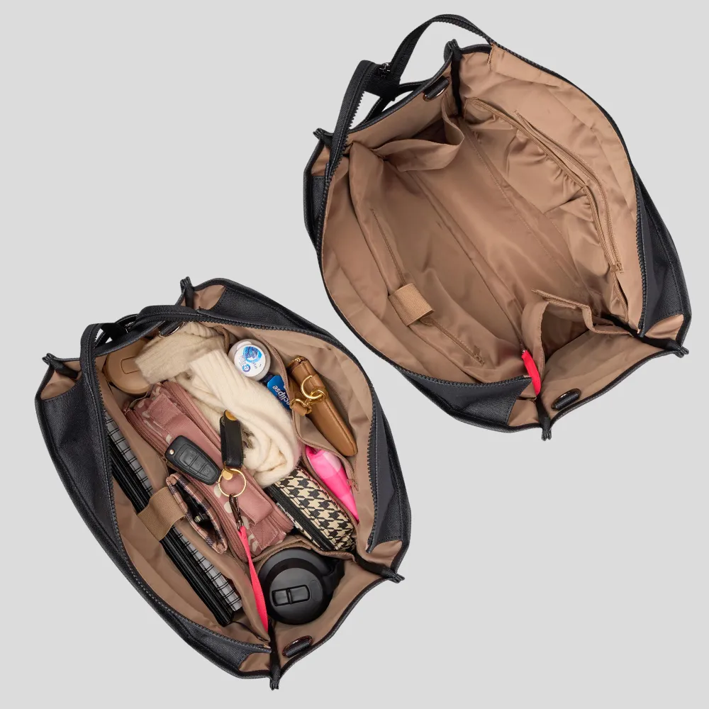 Large Bon Vivant Structured Tote Bag -- Milk Tea