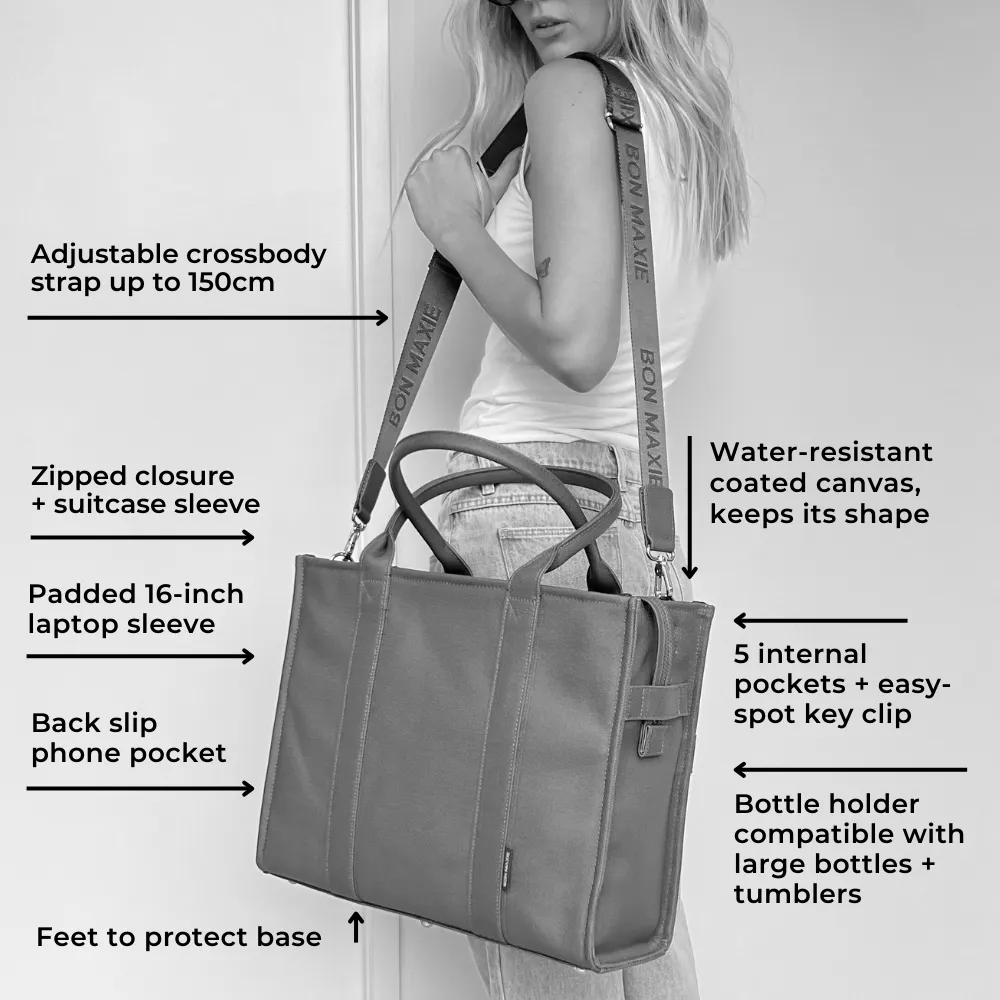 Large Bon Vivant Structured Tote Bag -- Tan Leopard