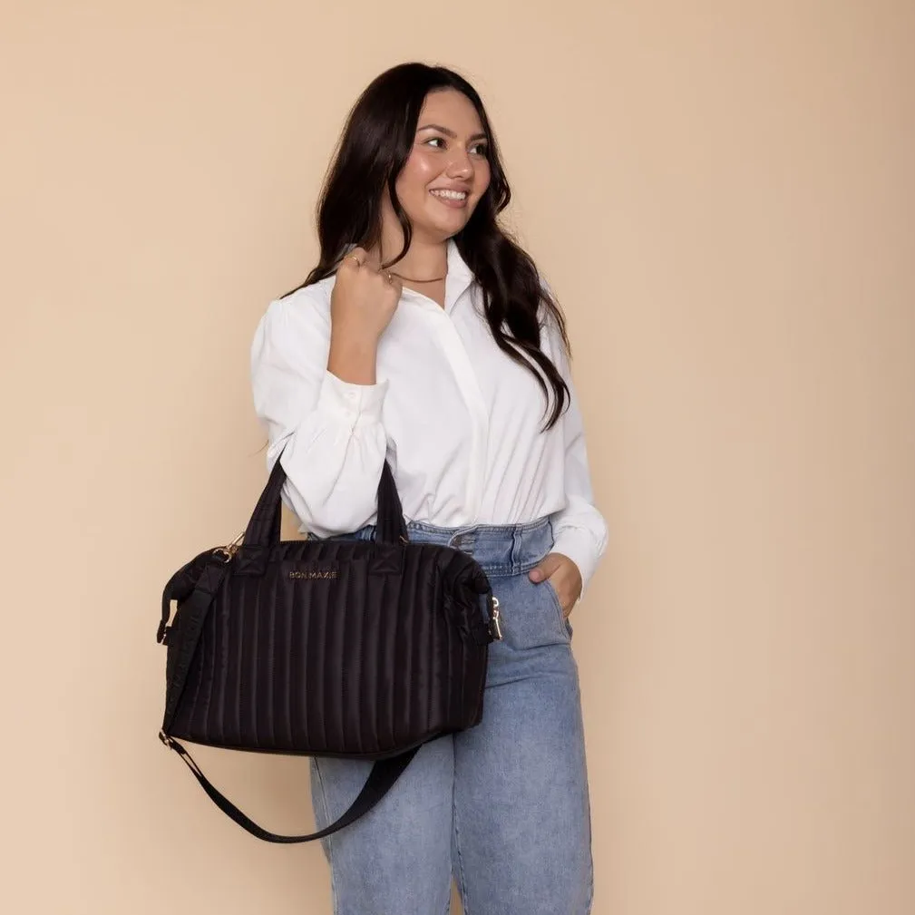 Large Puffy Pillow Crossbody Bag -- Black