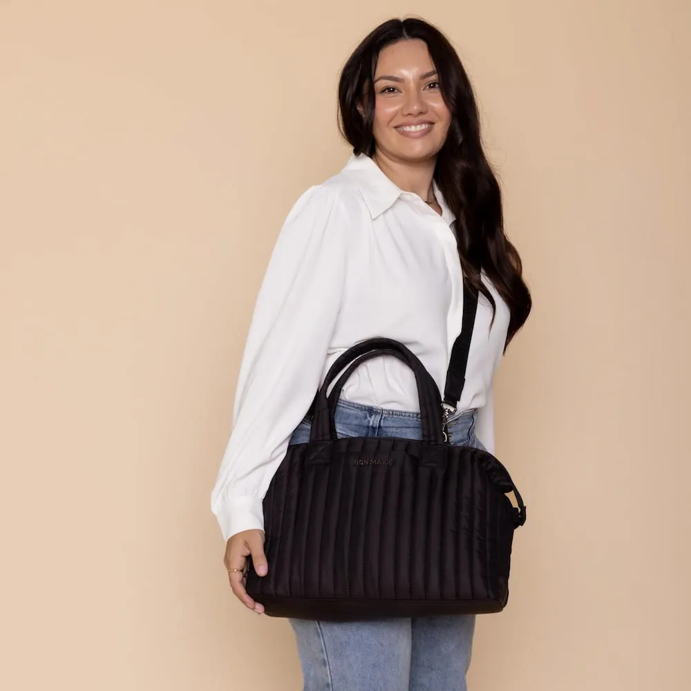 Large Puffy Pillow Crossbody Bag -- Black