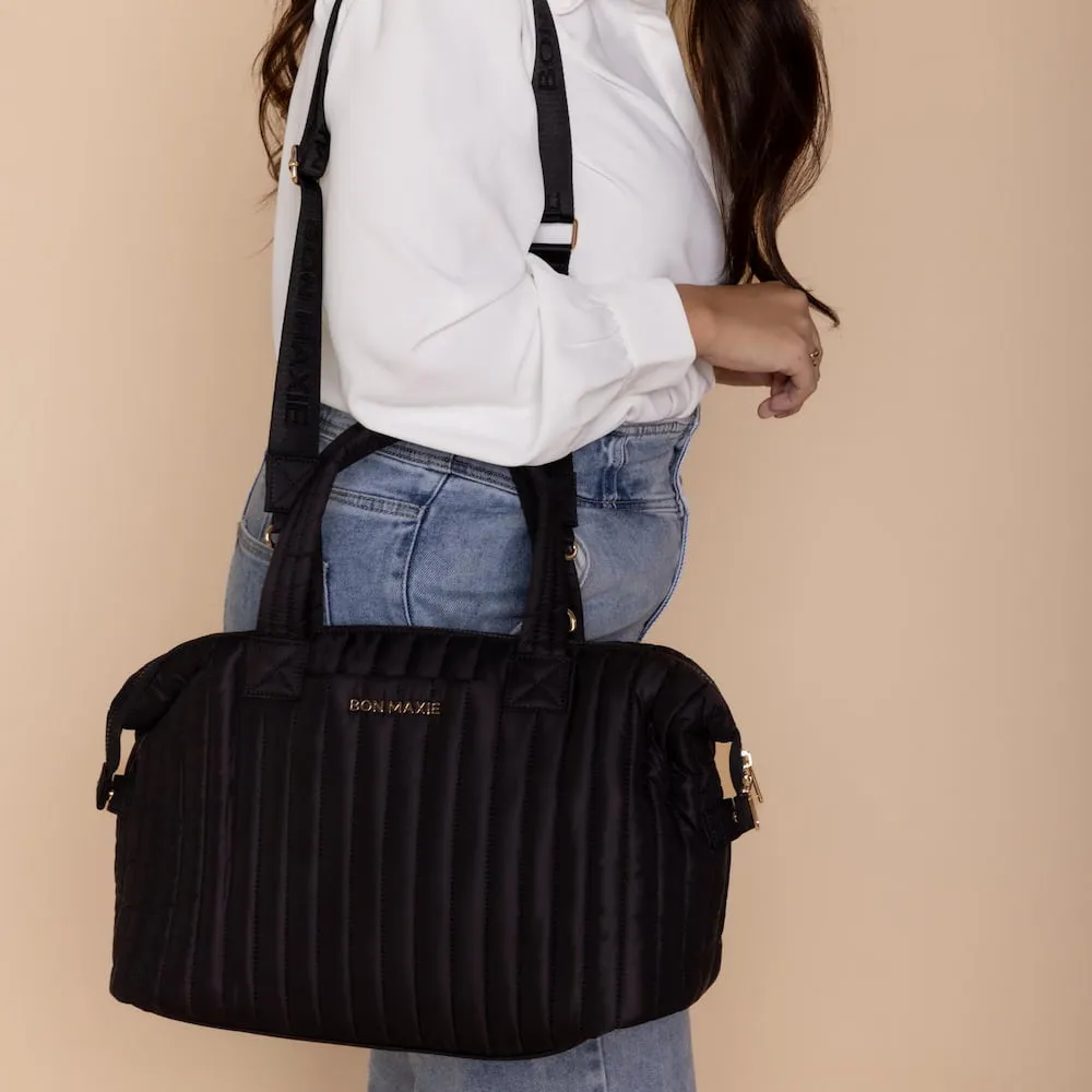 Large Puffy Pillow Crossbody Bag -- Black