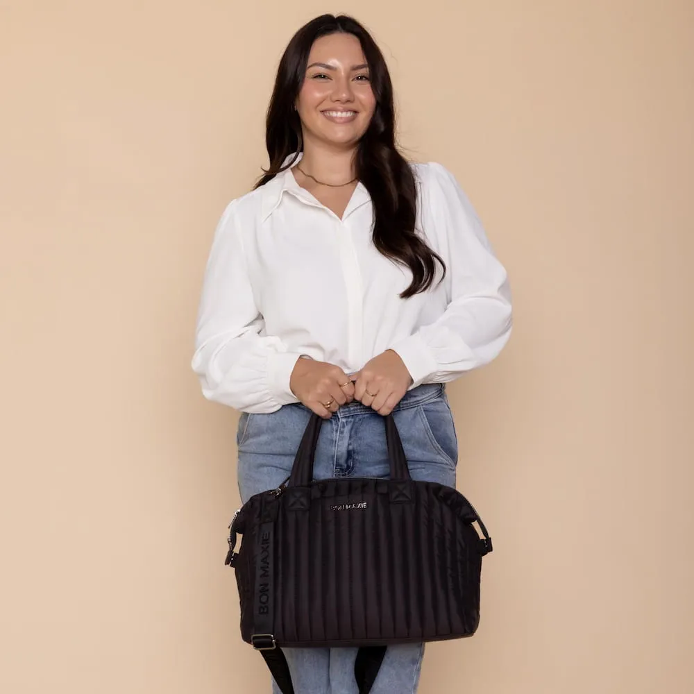 Large Puffy Pillow Crossbody Bag -- Black