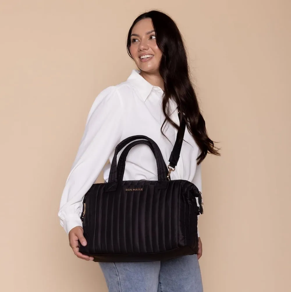 Large Puffy Pillow Crossbody Bag -- Black