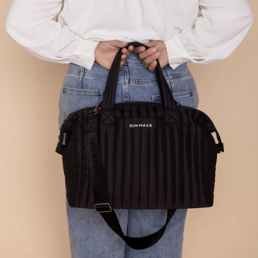 Large Puffy Pillow Crossbody Bag -- Black