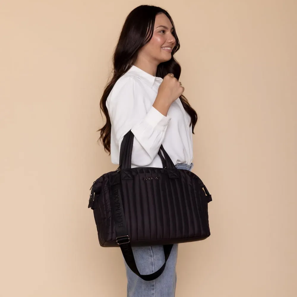Large Puffy Pillow Crossbody Bag -- Black
