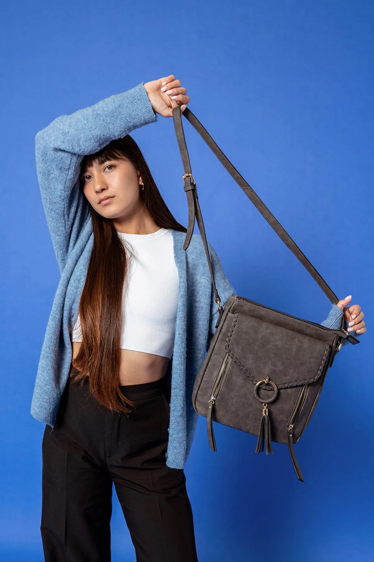 Layla Vegan Faux Suede Crossbody