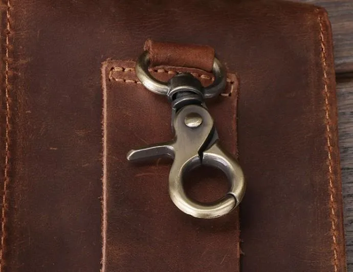 Leather Mens Cigarette Case with Belt Loop Cell Phone Holster Belt Pouch for Men