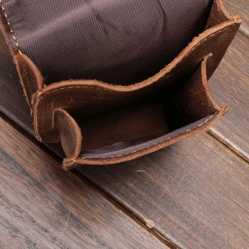 Leather Mens Cigarette Case with Belt Loop Cell Phone Holster Belt Pouch for Men