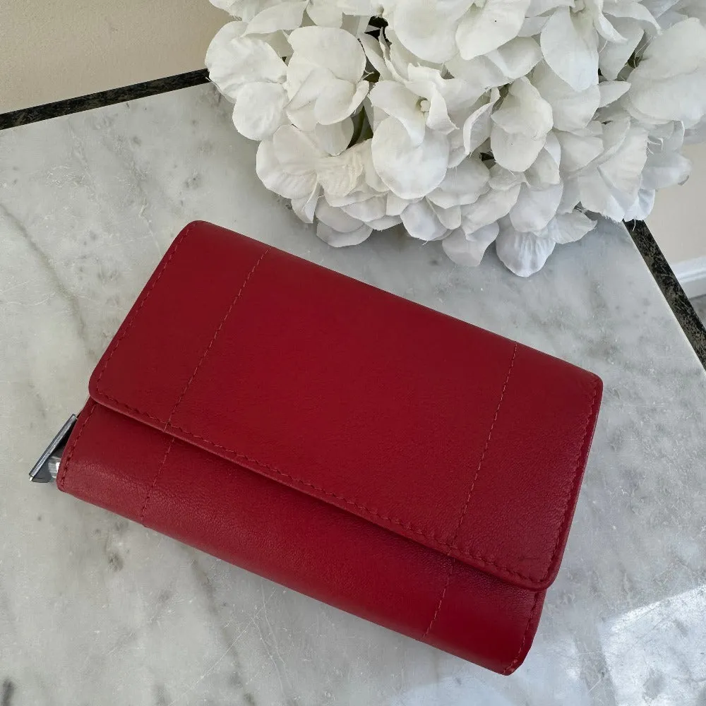 LLG Goat Nappa Leather Zip Round Tray Purse