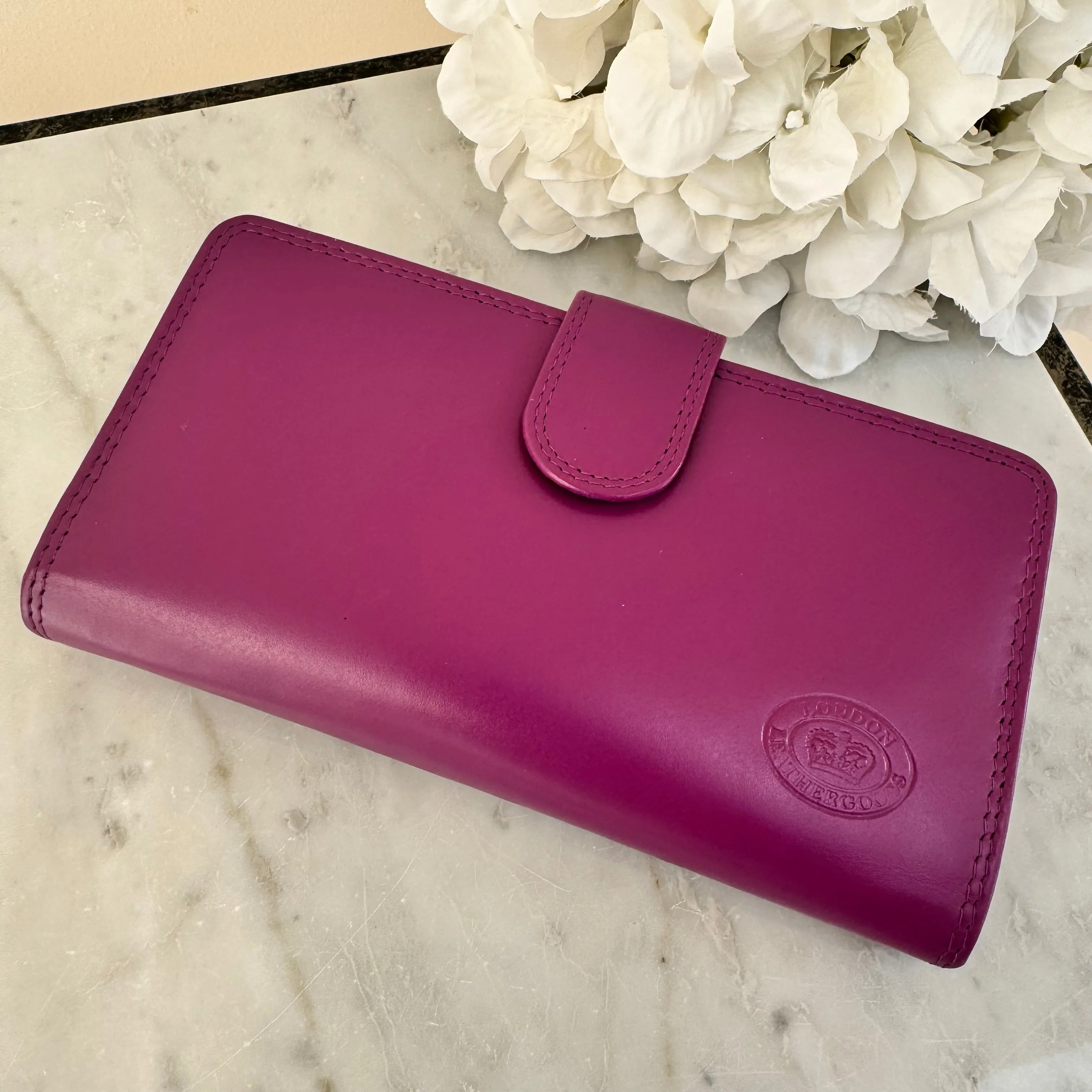 LLG Soft Nappa Leather Large Purse with Clip Section