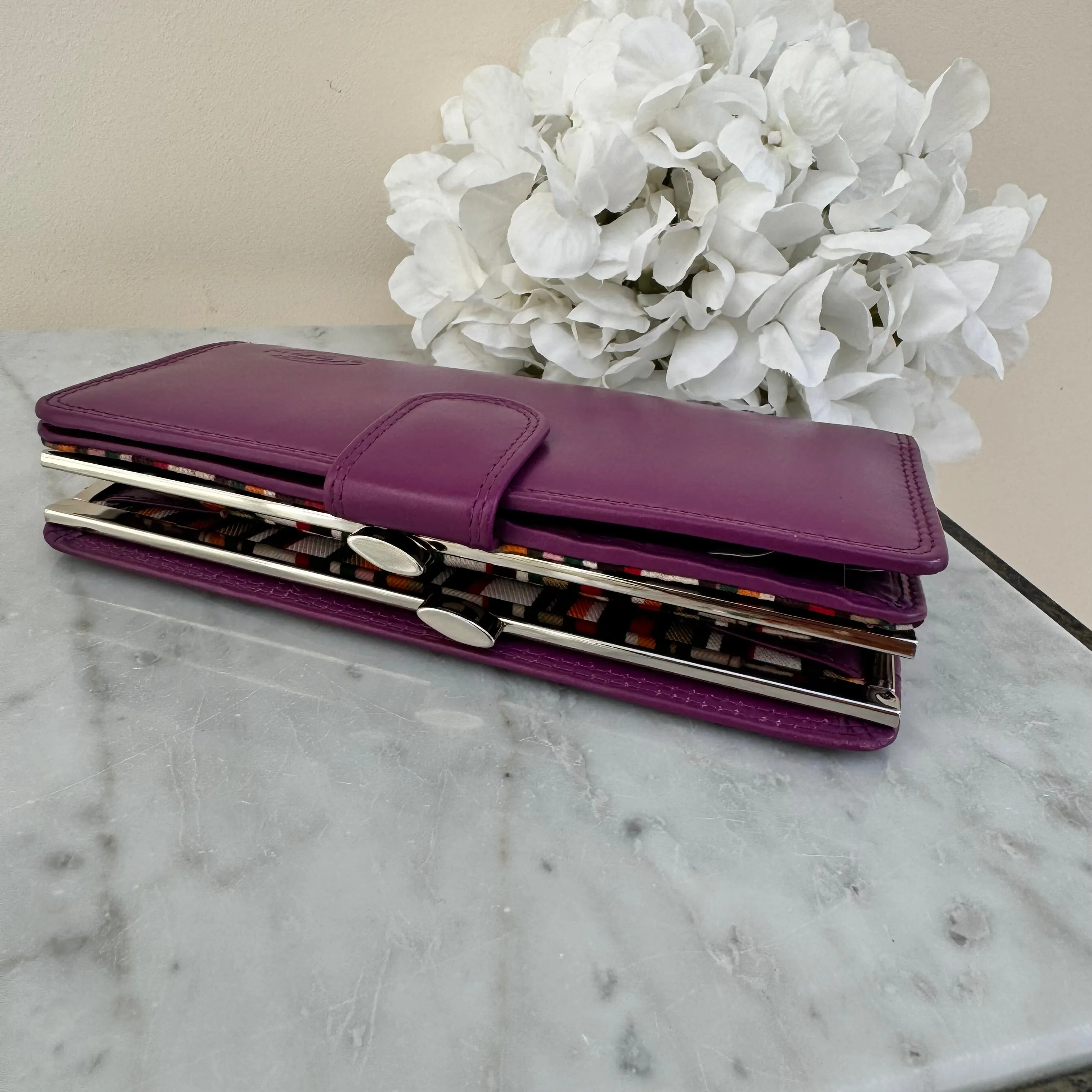 LLG Soft Nappa Leather Large Purse with Clip Section