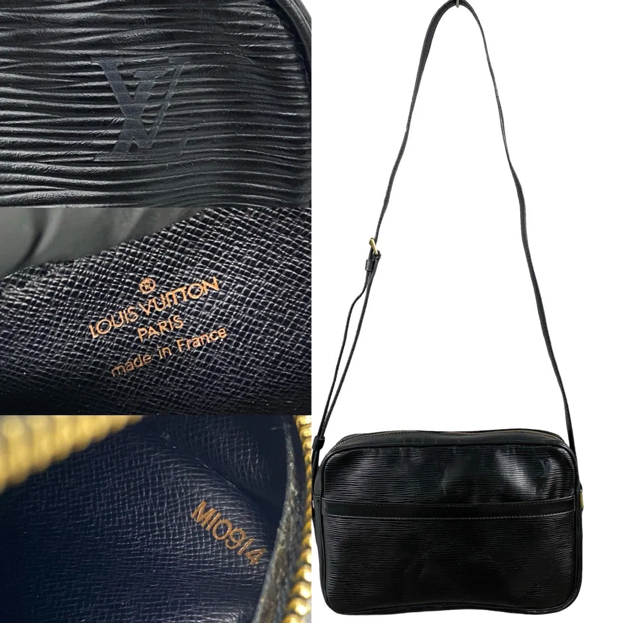 LOUIS VUITTON Shoulder Bag Epi Leather black Epi Trocadero