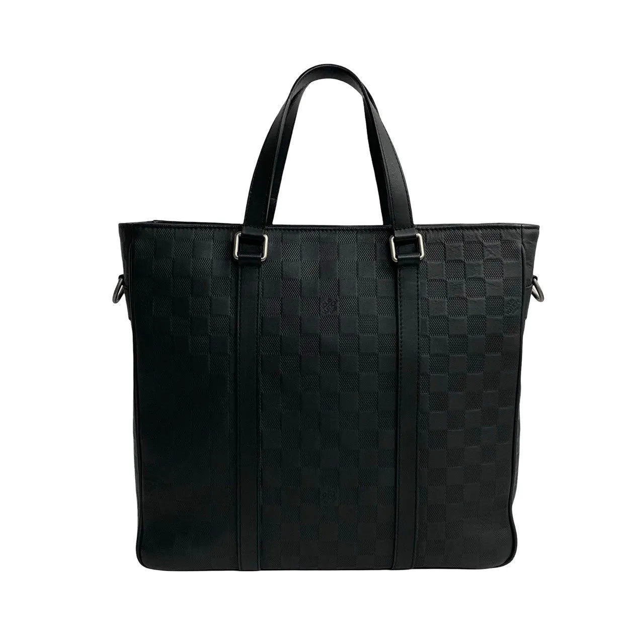 LOUIS VUITTON Shoulder Bag leather black Damier Anfini Tadao PM