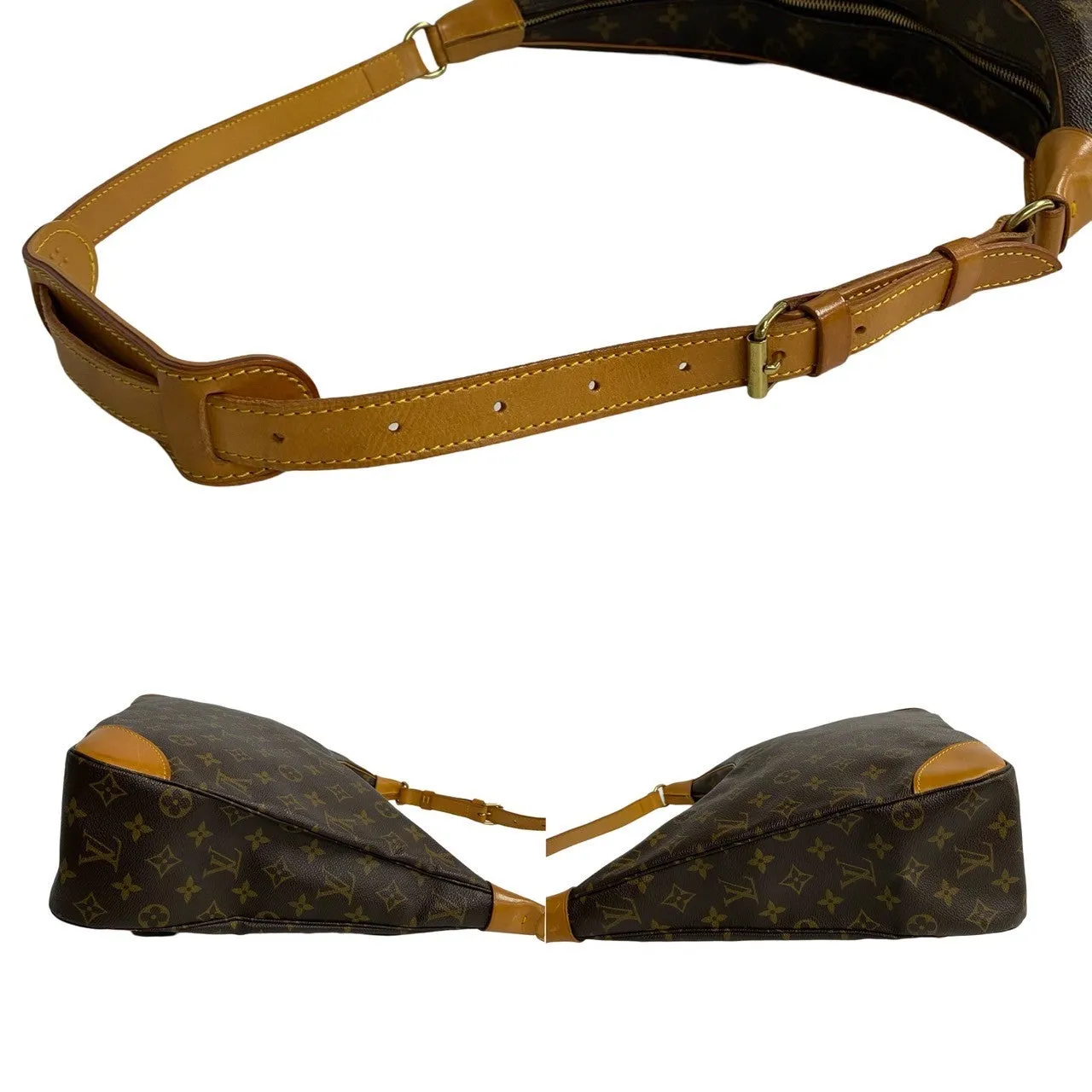 LOUIS VUITTON Shoulder Bag leather Brown Monogram Boulogne 35