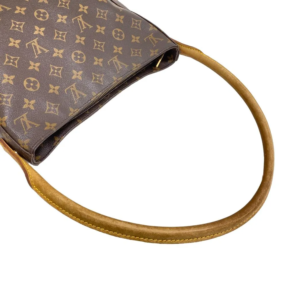 LOUIS VUITTON Shoulder Bag M51145 leather Brown Monogram LoopingGM Women Used
