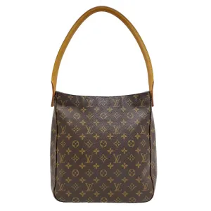 LOUIS VUITTON Shoulder Bag M51145 leather Brown Monogram LoopingGM Women Used