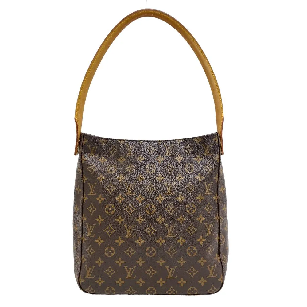 LOUIS VUITTON Shoulder Bag M51145 leather Brown Monogram LoopingGM Women Used