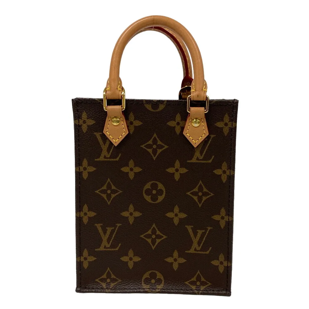 LOUIS VUITTON Shoulder Bag M69442 leather Brown Monogram Petit Sac Plat Women Used