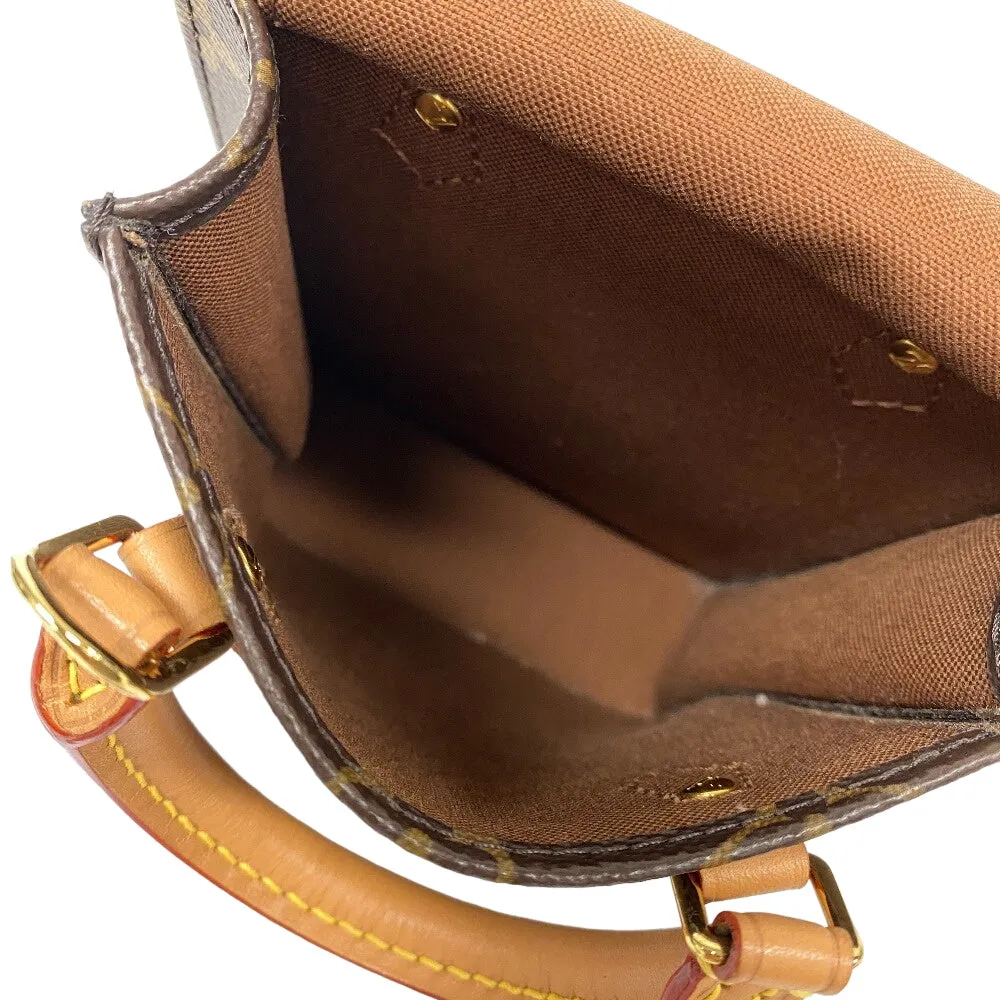 LOUIS VUITTON Shoulder Bag M69442 leather Brown Monogram Petit Sac Plat Women Used