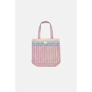 Louise Misha Tote Bag Beverly - Printed Duck Weave - Pink Catania Stripes