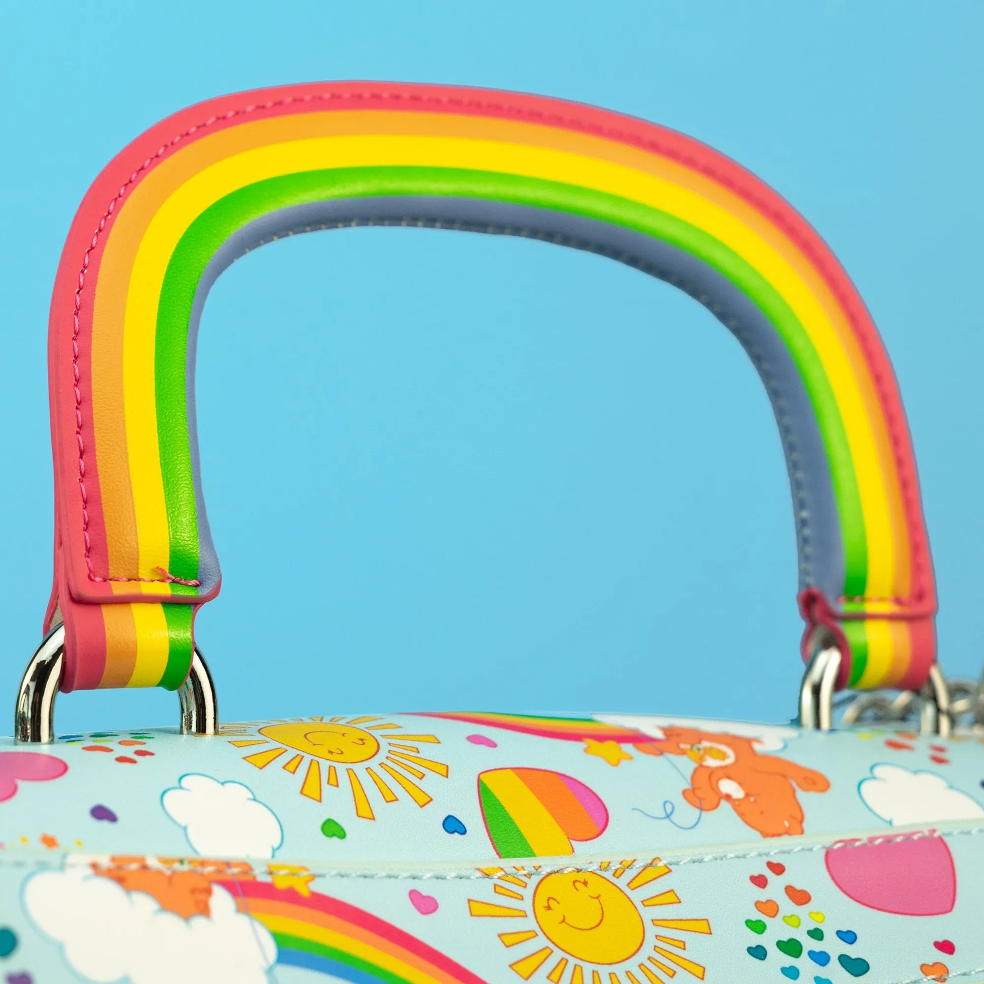 Loungefly x Care Bears All Over Print Rainbow Handle Crossbody Bag