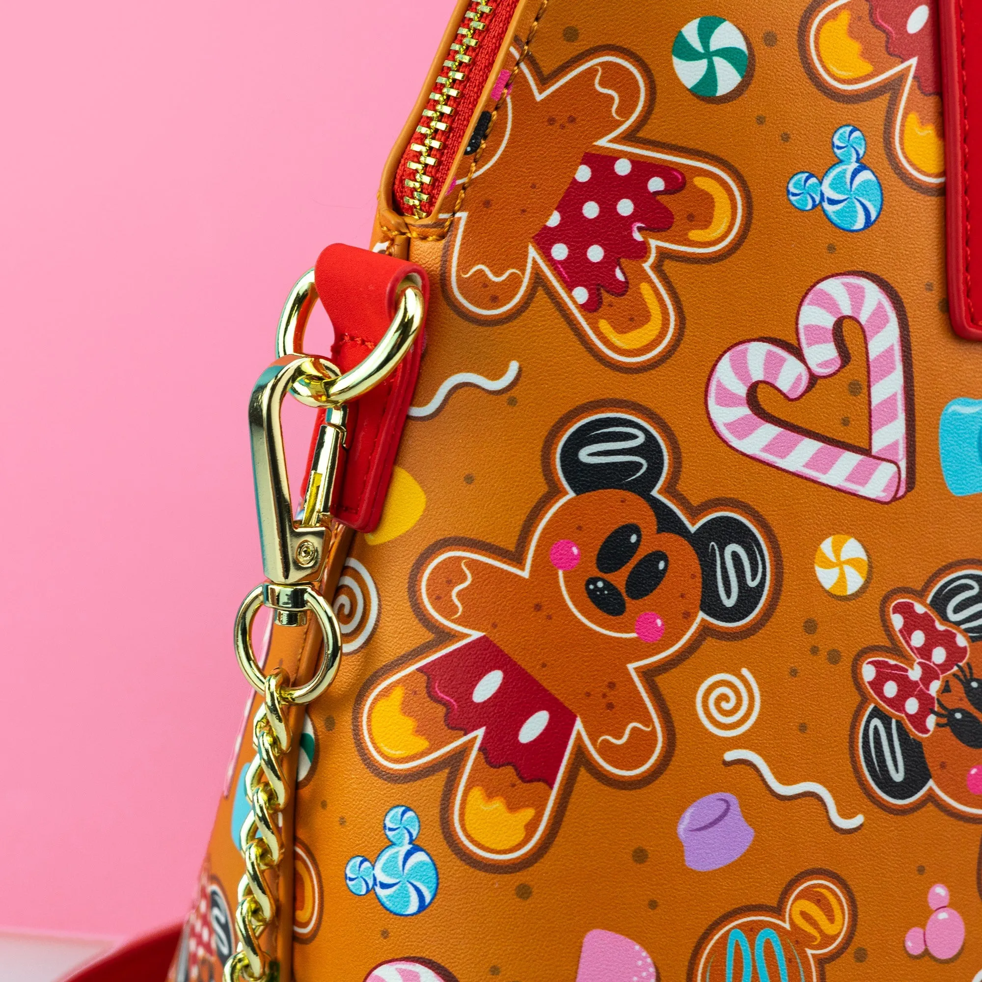 Loungefly x Disney Christmas Gingerbread All Over Print Crossbody Bag