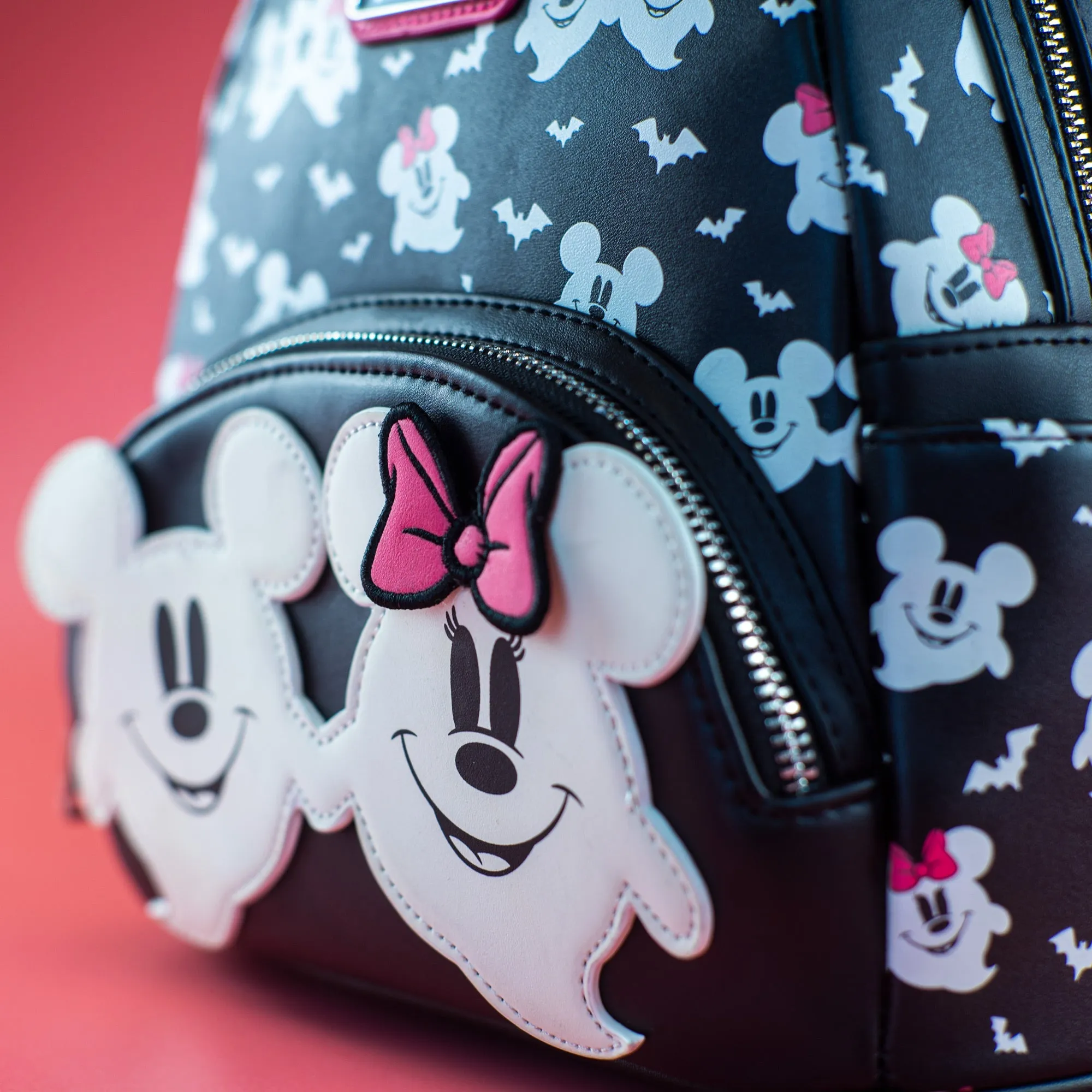 Loungefly x Disney Ghost Mickey and Minnie Glow in the Dark Print Mini Backpack