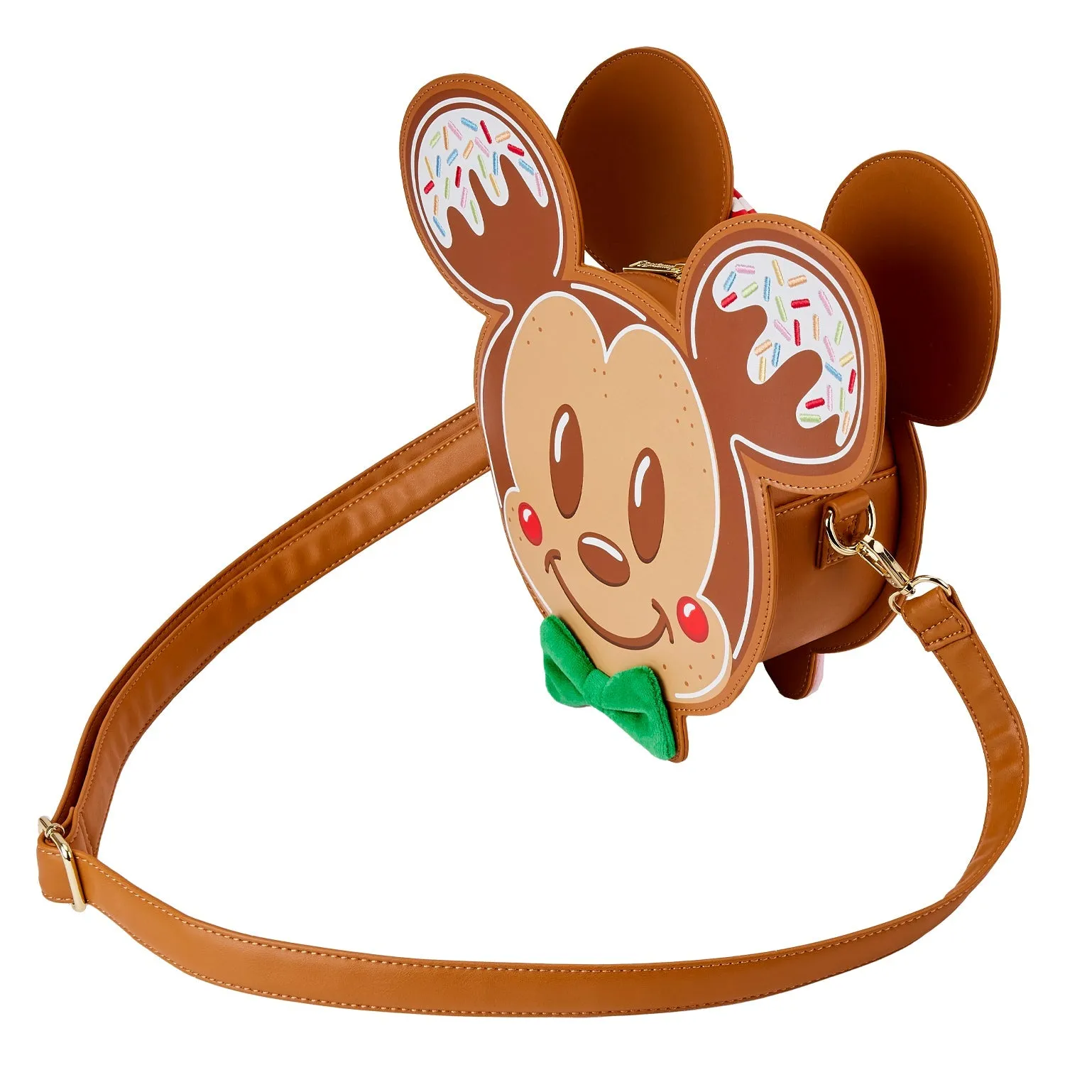 Loungefly x Disney Mickey and Minnie Gingerbread Cookie Figural Crossbody Bag