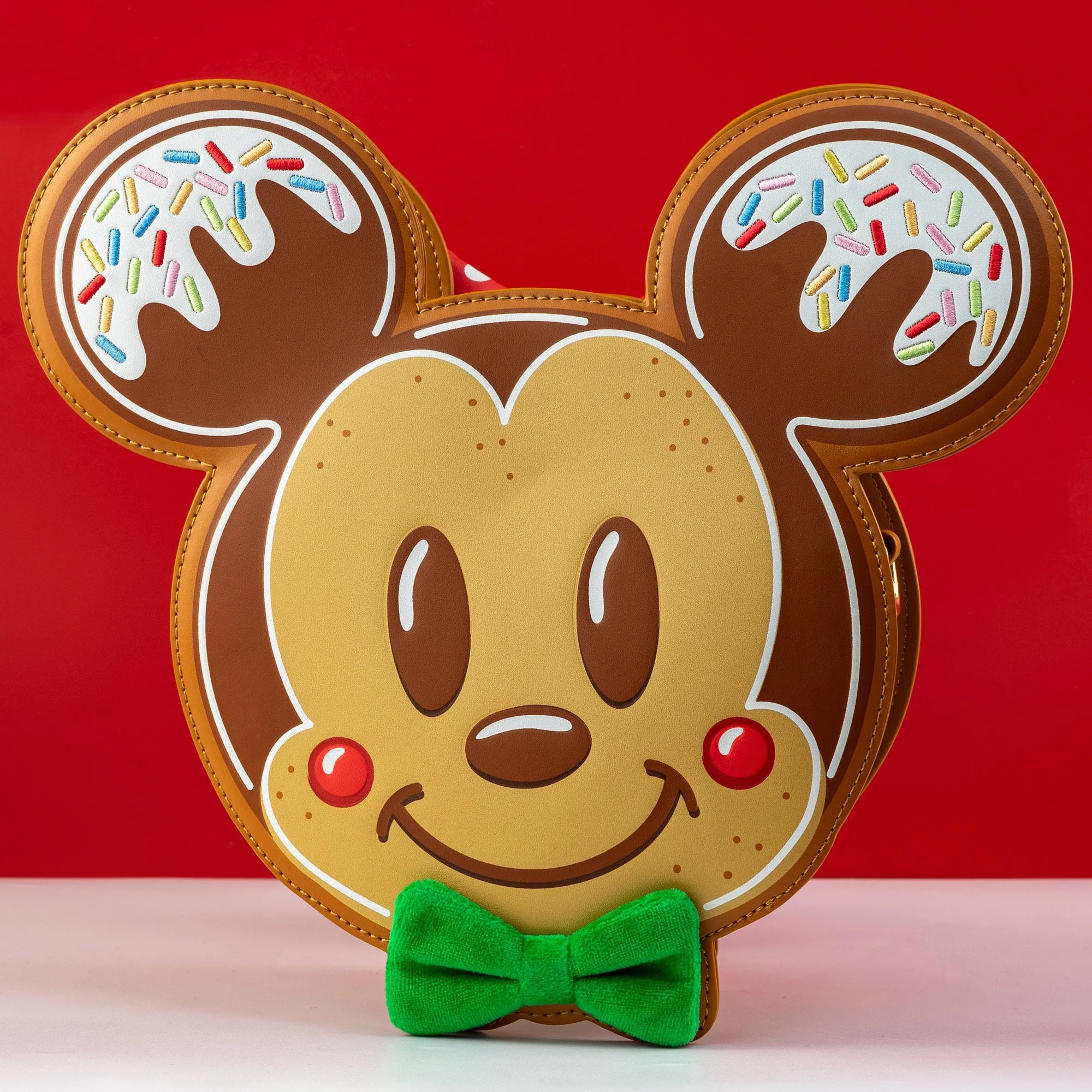 Loungefly x Disney Mickey and Minnie Gingerbread Cookie Figural Crossbody Bag