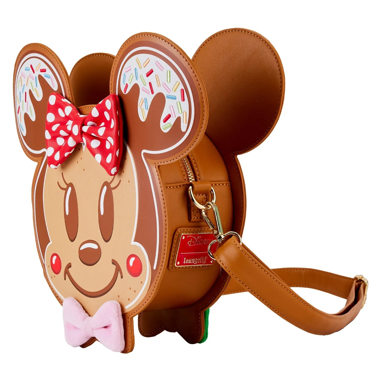 Loungefly x Disney Mickey and Minnie Gingerbread Cookie Figural Crossbody Bag