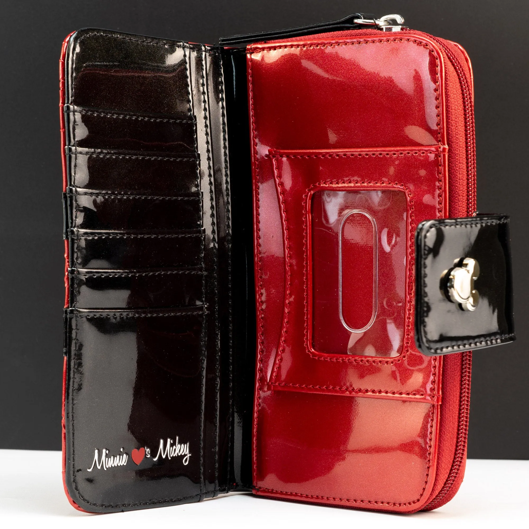 Loungefly x Disney Mickey and Minnie Mouse Red Silhouettes Wallet
