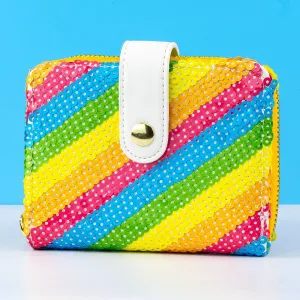 Loungefly x Disney Minnie Mouse Rainbow Sequin Purse