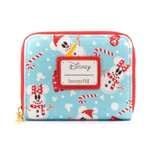 Loungefly x Disney Snowman Mickey and Minnie Mouse Christmas Scene Purse