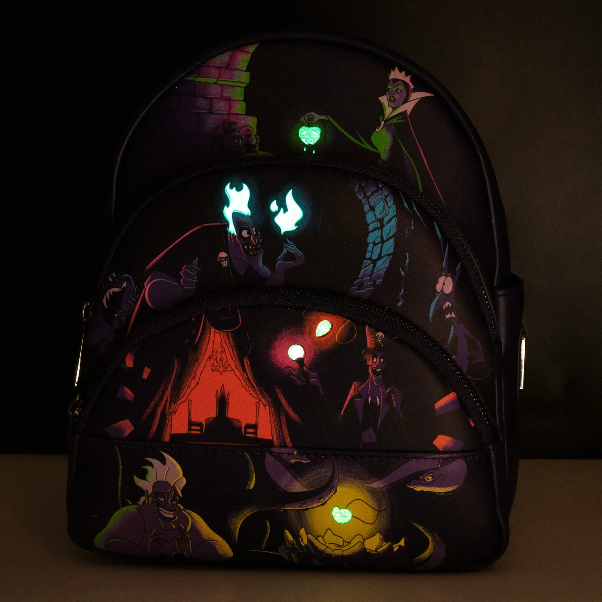 Loungefly x Disney Villains in the Dark Triple Pocket Mini Backpack