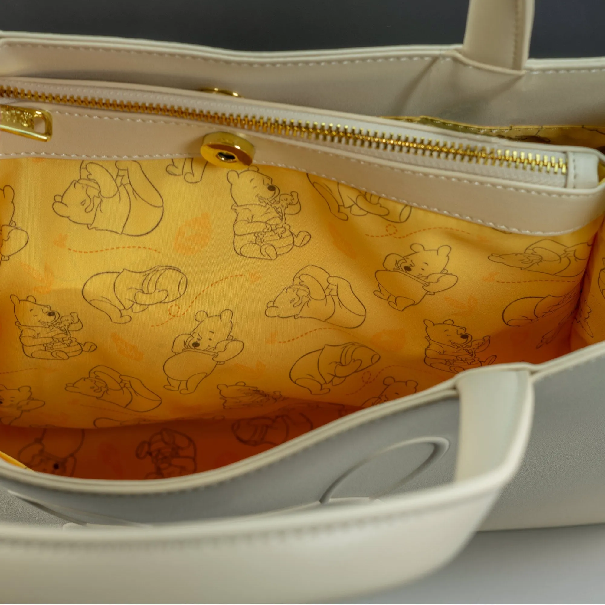 Loungefly x Disney Winnie the Pooh Minimal Cream Crossbody Tote Handbag