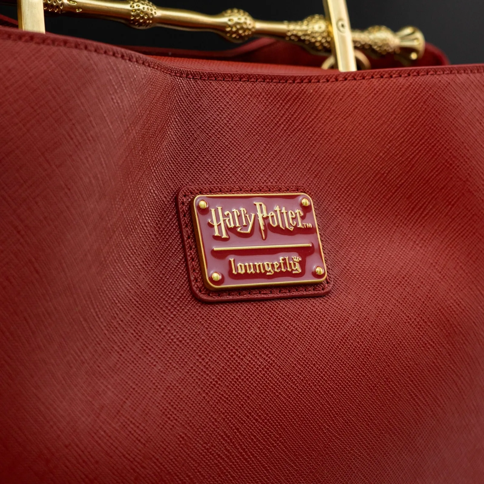 Loungefly x Harry Potter House Gryffindor Red Saffiano Elder Wand Crossbody Handbag