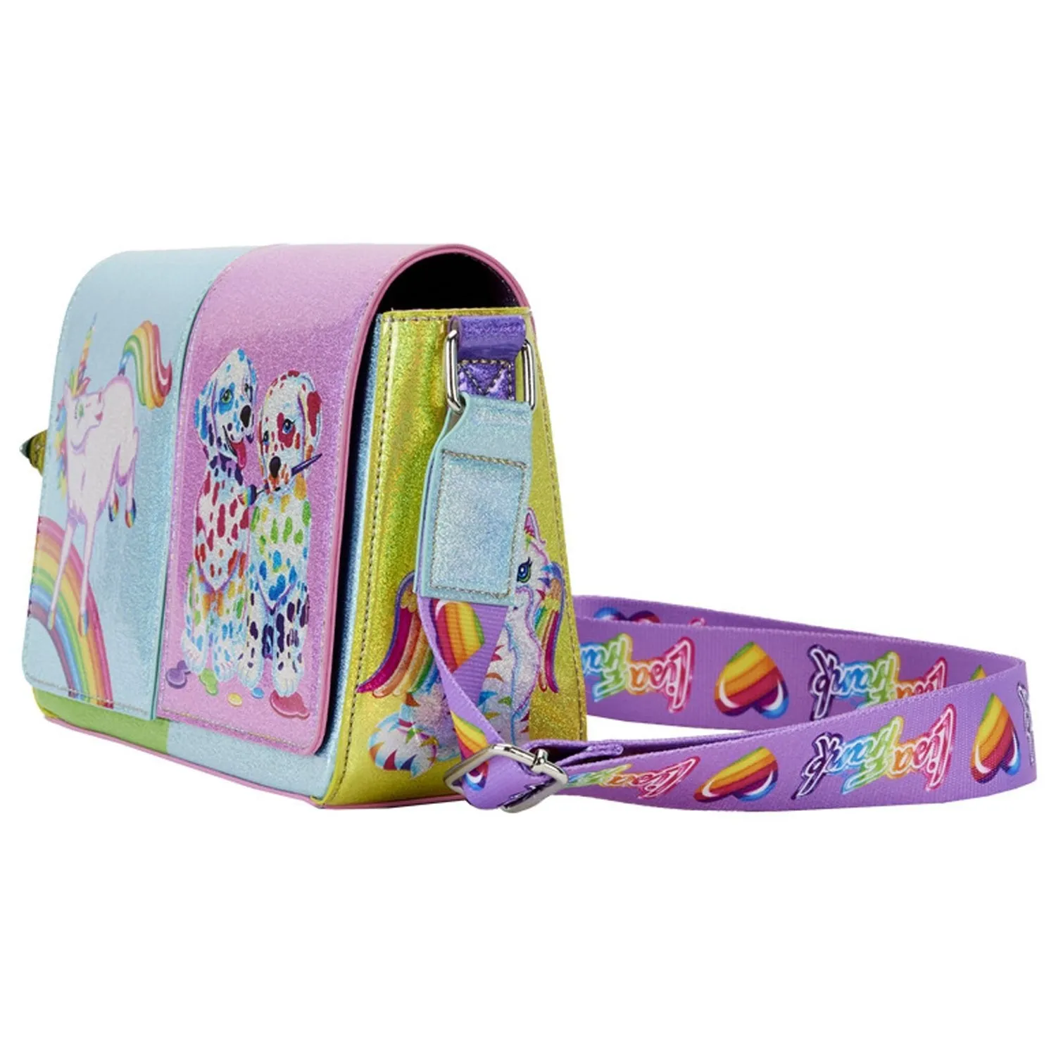 Loungefly x Lisa Frank Glitter Colour Block Crossbody Bag