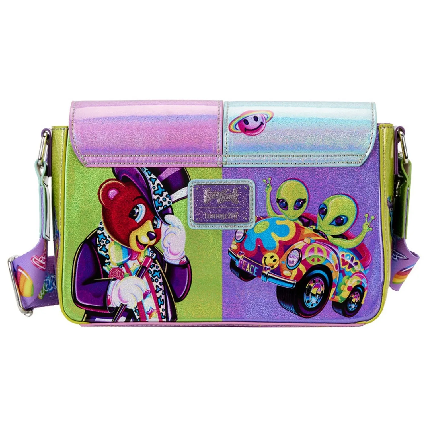 Loungefly x Lisa Frank Glitter Colour Block Crossbody Bag