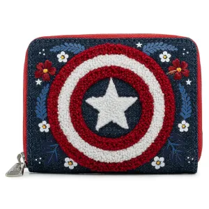 Loungefly x Marvel Captain America 80th Anniversary Floral Shield Purse