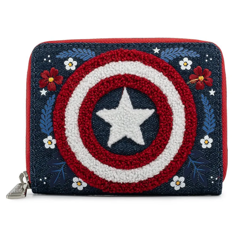 Loungefly x Marvel Captain America 80th Anniversary Floral Shield Purse