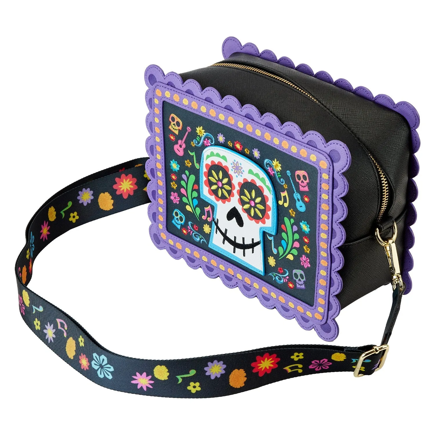 Loungefly x Pixar Coco Miguel Floral Skull  Crossbody Handbag
