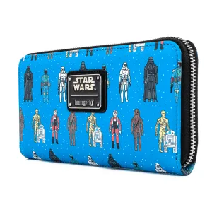 Loungefly x Star Wars Action Figures Line Up Zip Around Purse