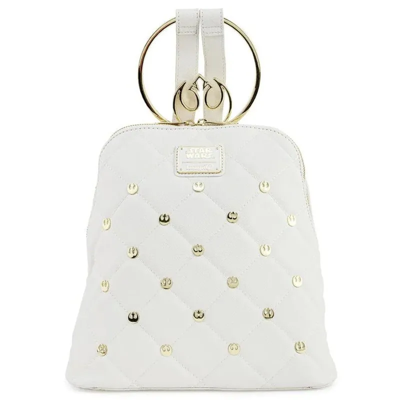 Loungefly x Star Wars White Gold Rebel Hardware Mini Backpack
