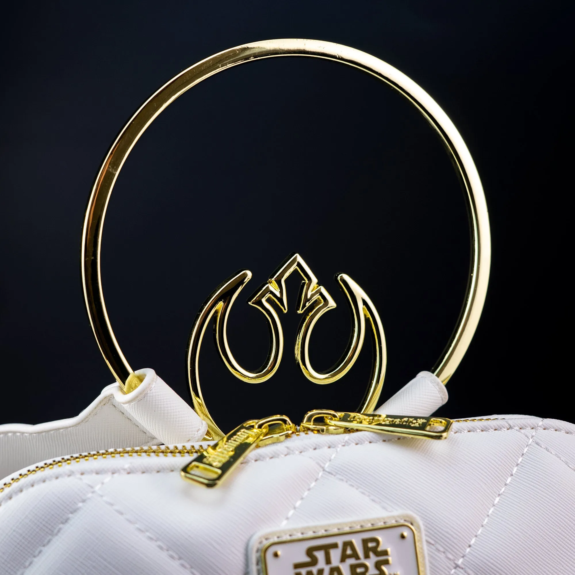 Loungefly x Star Wars White Gold Rebel Hardware Mini Backpack