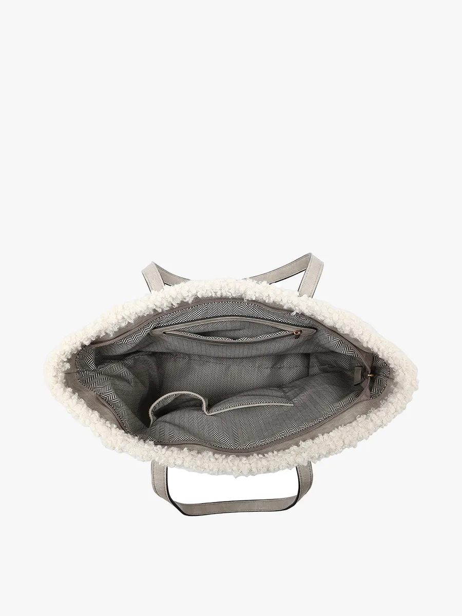 Lulu Vegan Sherpa Trim Tote