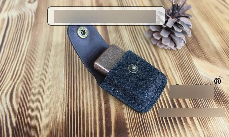 Mens Black Leather Classic Zippo Lighter Handmade Case Zippo Lighter Holder with Belt Loop
