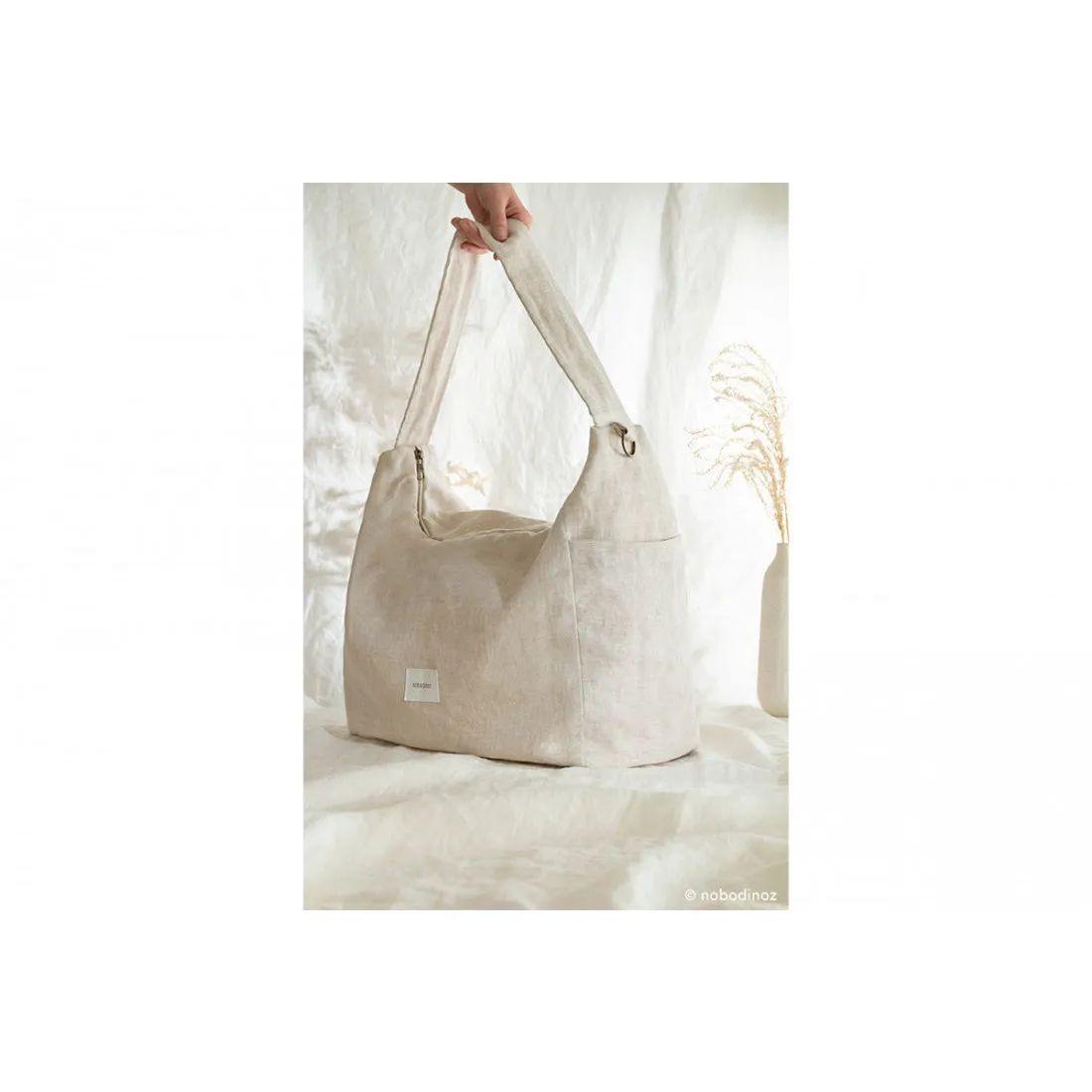 nobodinoz Lin Franais Stroller Bag Greige